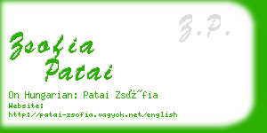 zsofia patai business card